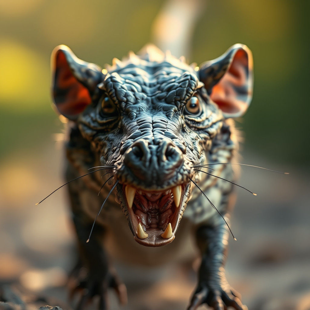 Menacing Crocodile-Rat Hybrid in Professional Photography St...