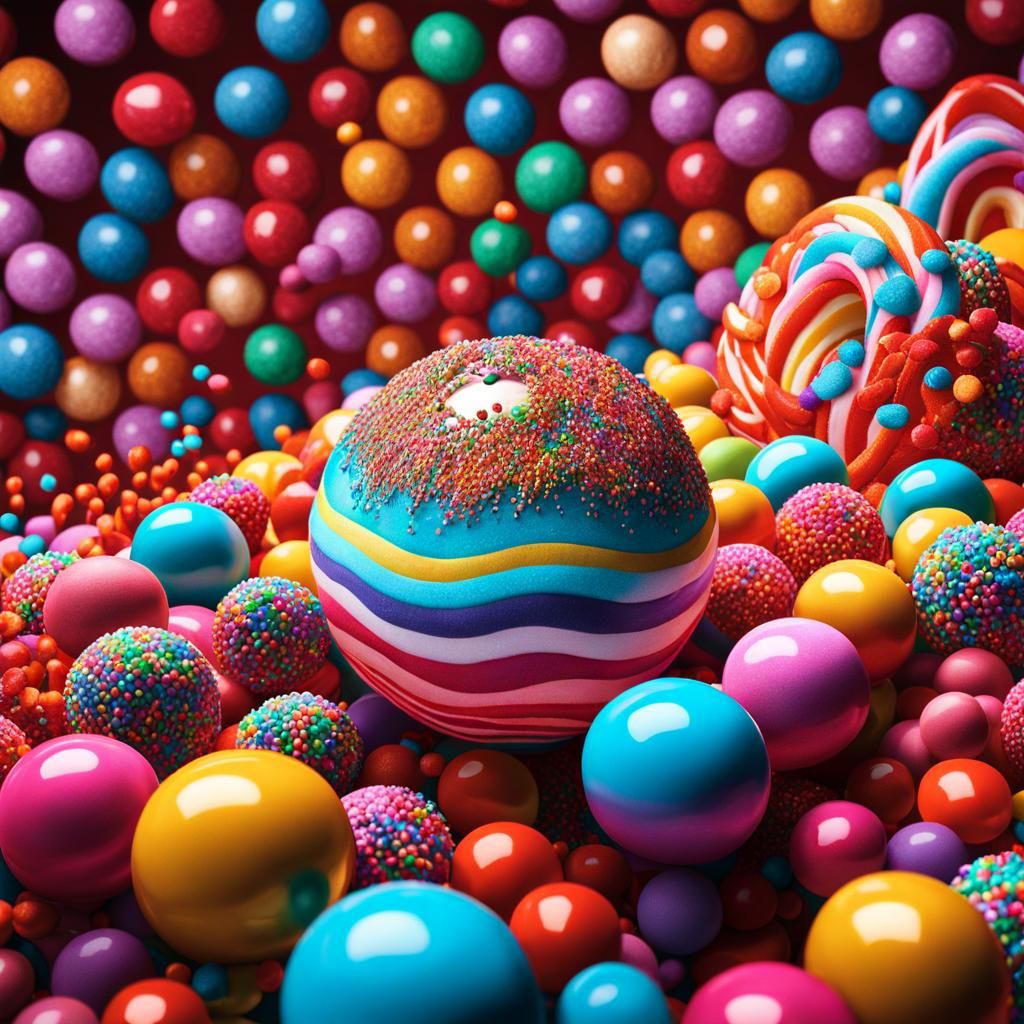 Glistening Candy Planet Held by Serpent in 8K