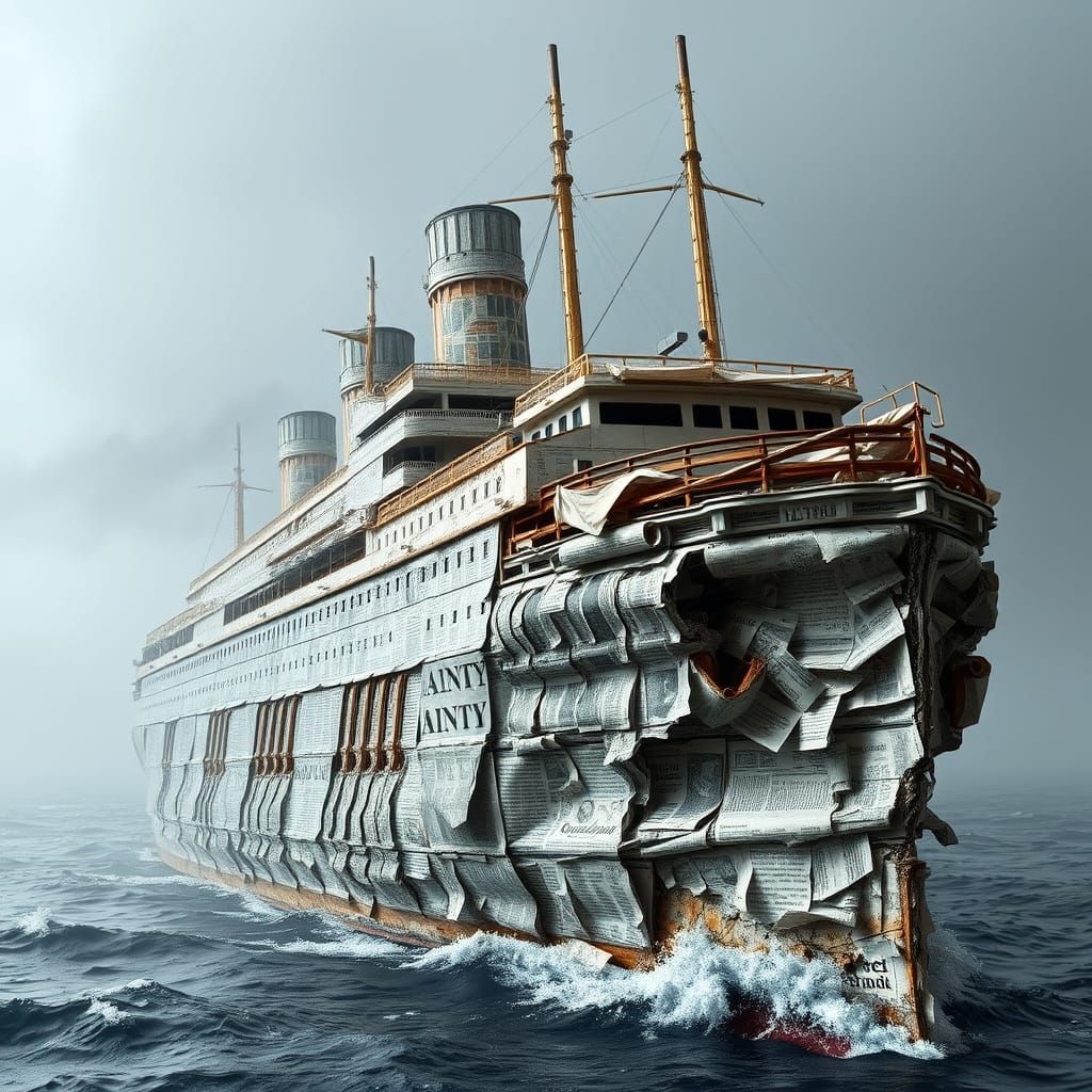 Newspaper Steamer in Retro-Futuristic Style