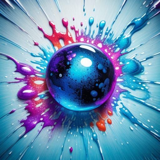 Hyperrealistic Melting Objects in Splash Art Style