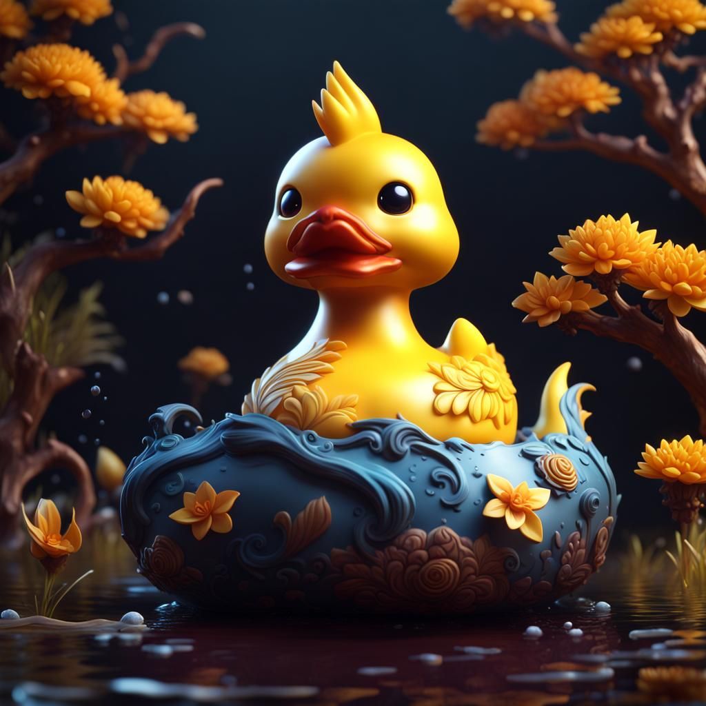 Kitsune Rubber Ducky: Fantasy Concept Art