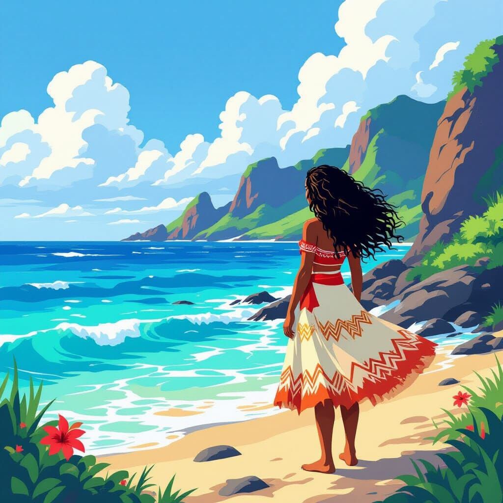 Moana on the Coast: A Digital Painting
