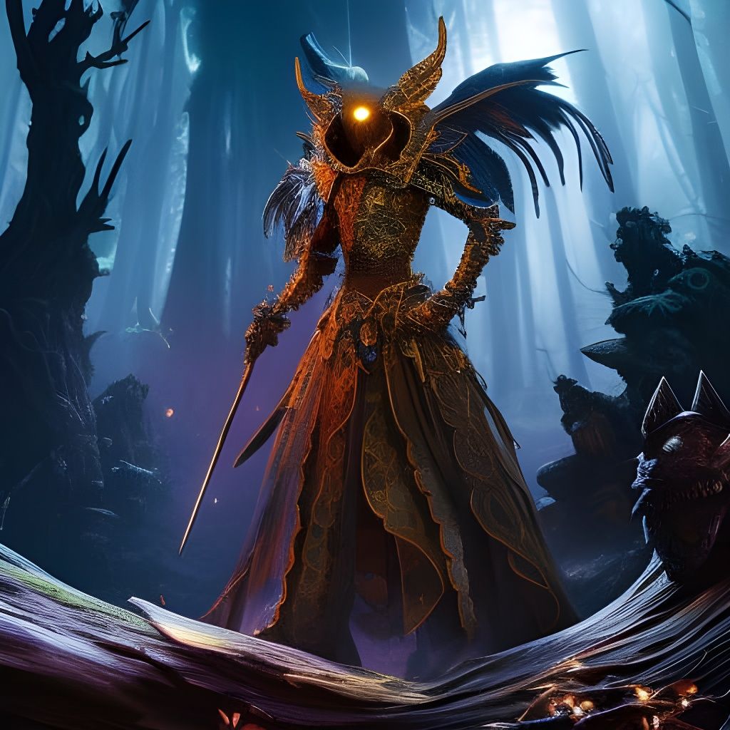 Gothic Dragon Knight Portrait in Ethereal Armor