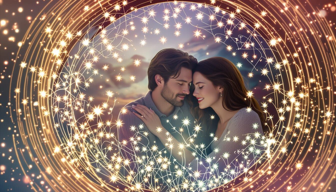 Romantic Couple in Surreal Fantasy Landscape