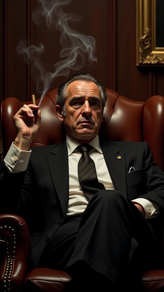 Vito Corleone Portrait with Chiaroscuro Lighting