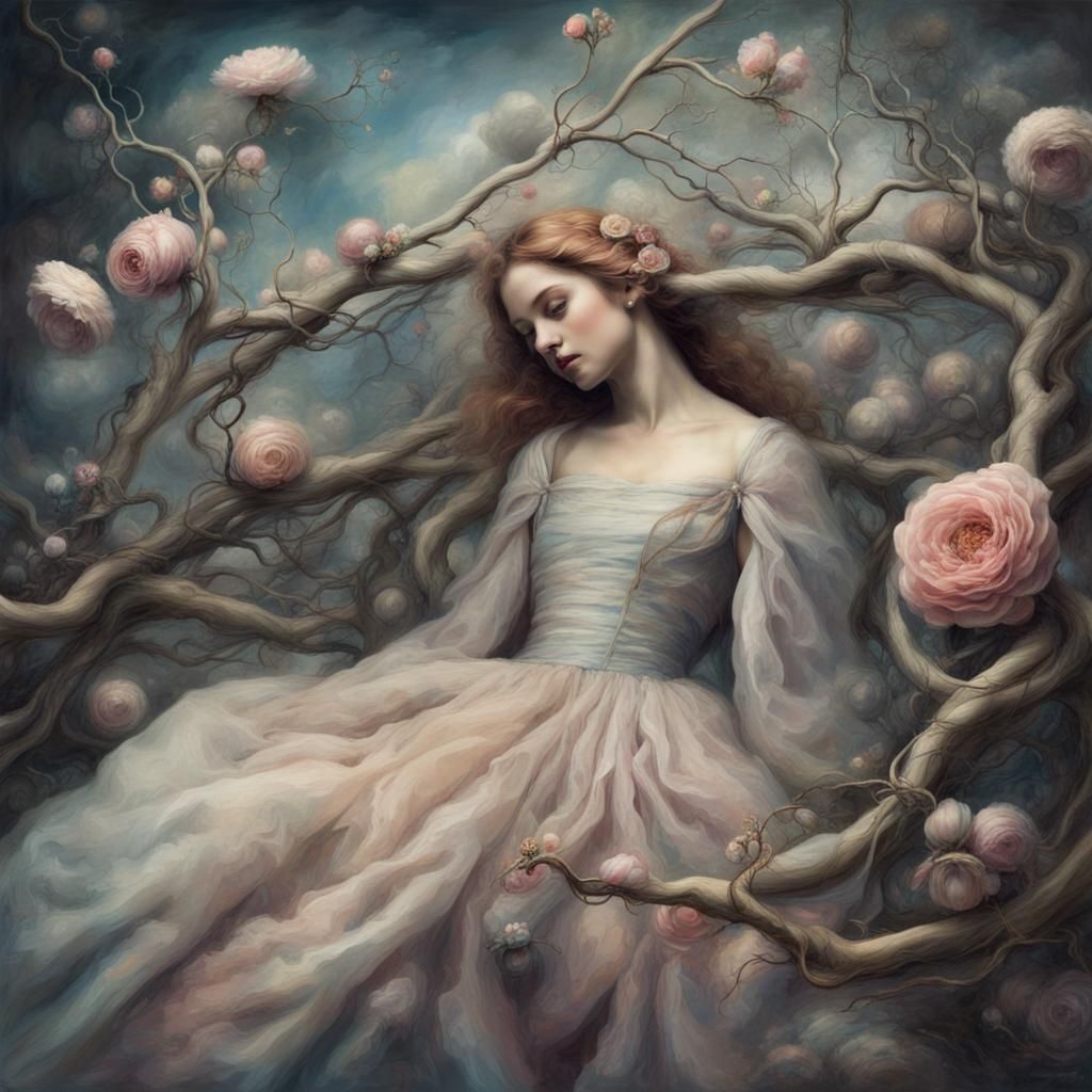 Dreamy Surrealist Composition in Pastel Colors