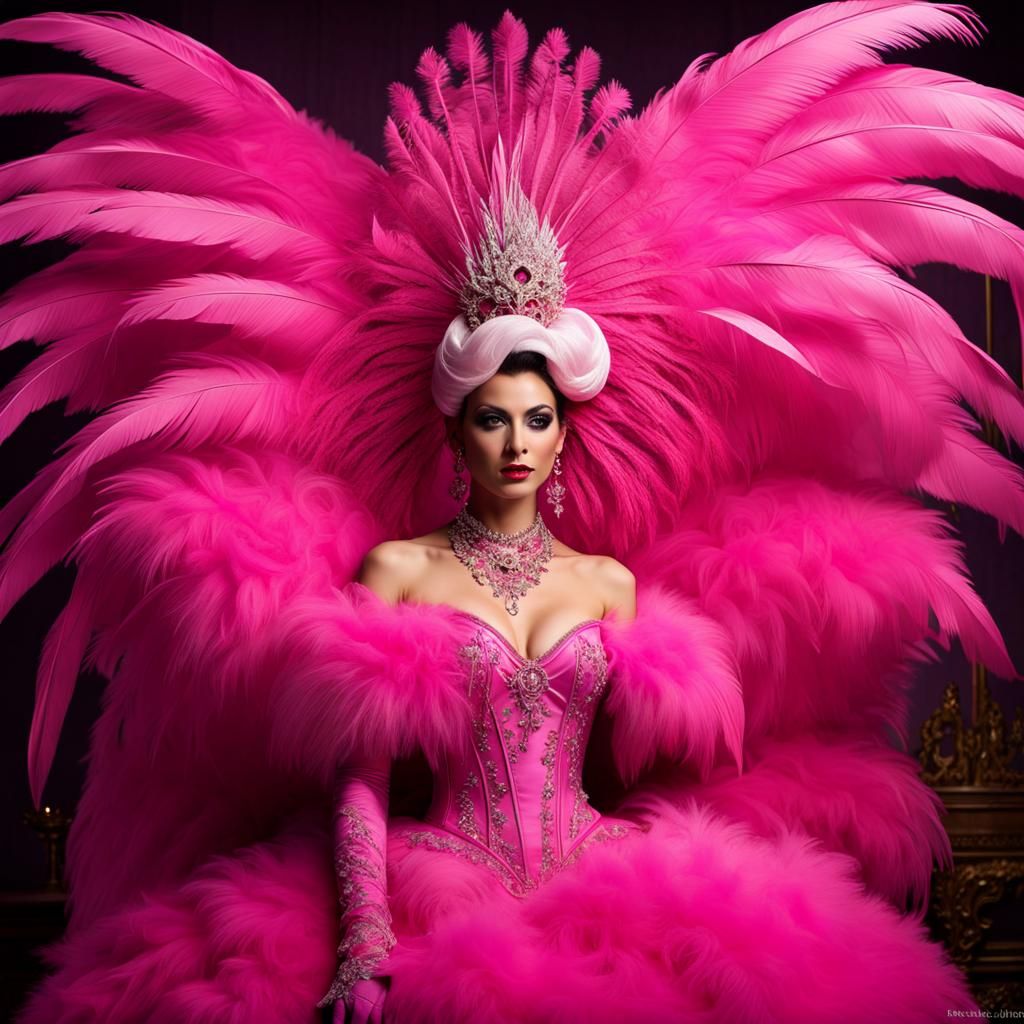 Fuchsia Drag Queen in Rococo Wedding Dress