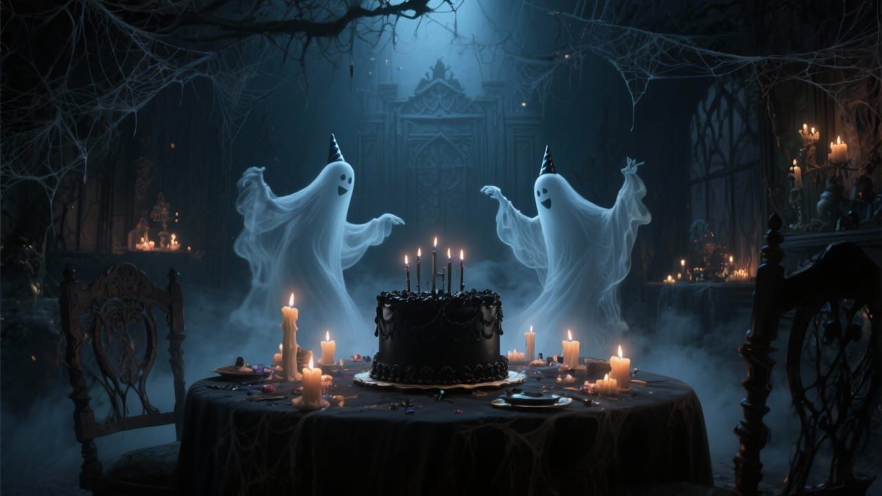 Ghostly Birthday Party in Haunted Mansion