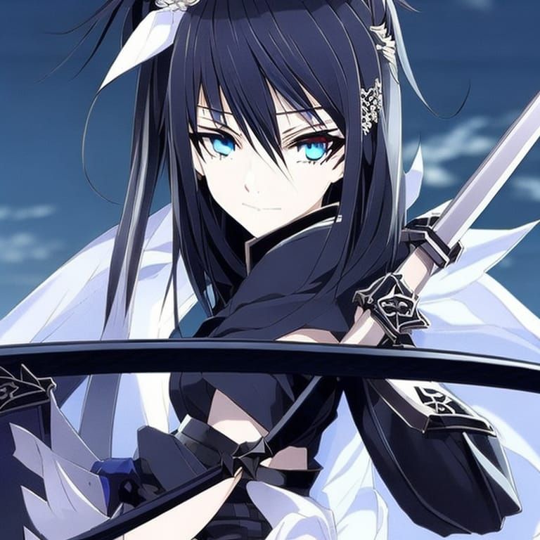 Anime Woman Ninja with Sword