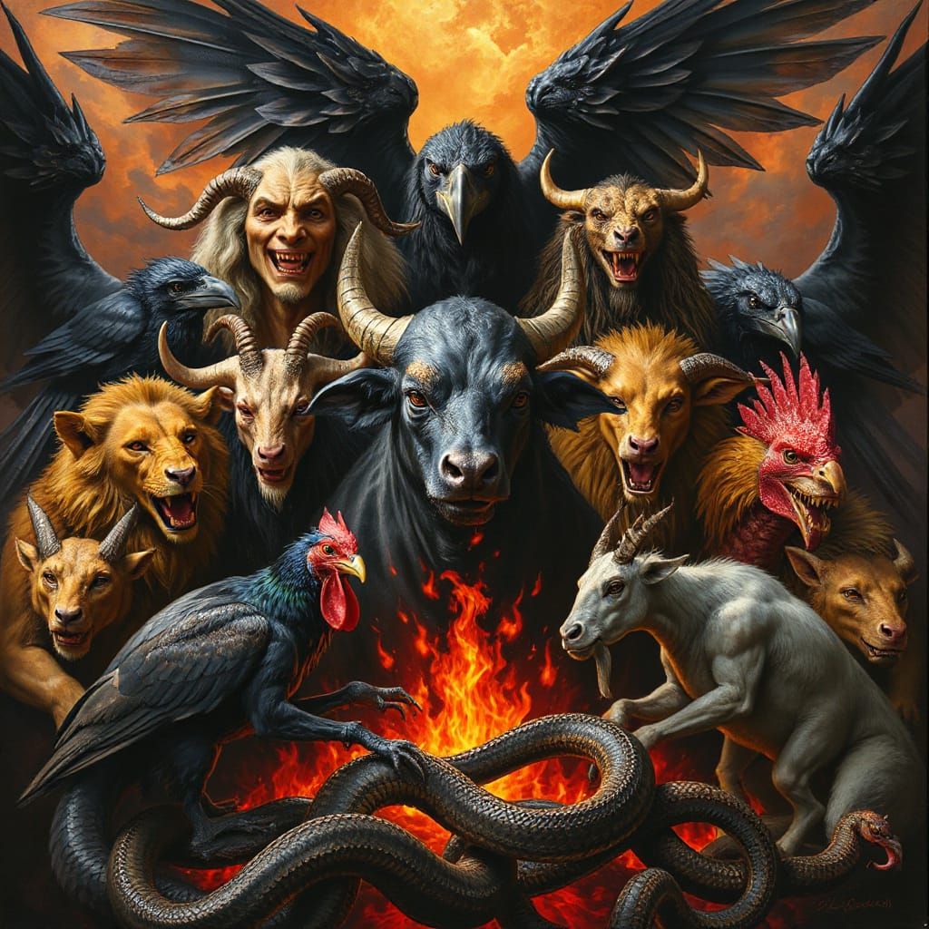 Beasts of Hell: A Dark, Gothic Art Piece