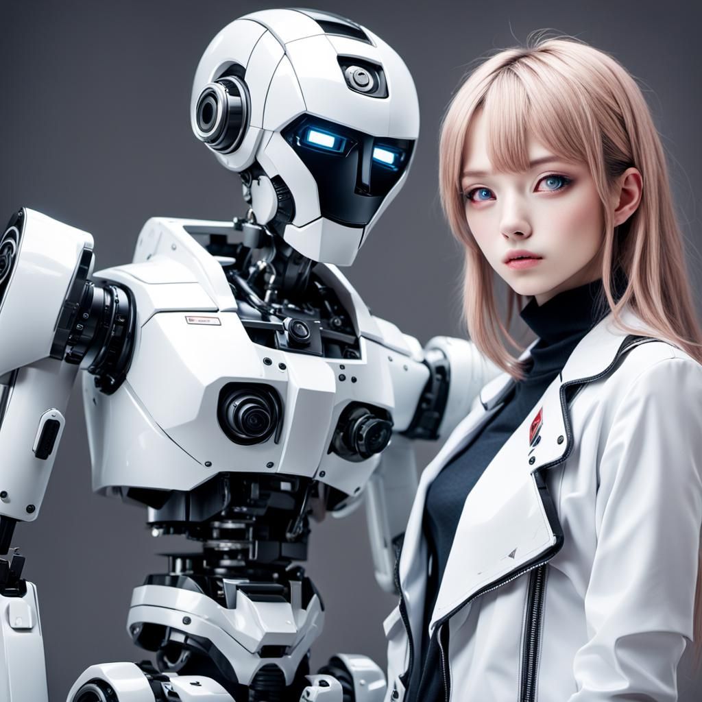 Model and Robot Photoshoot in Anime Style