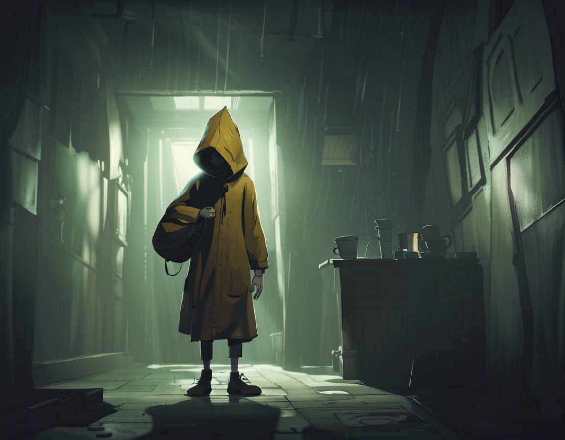Sinister Student in Dark Corner: Little Nightmares Concept