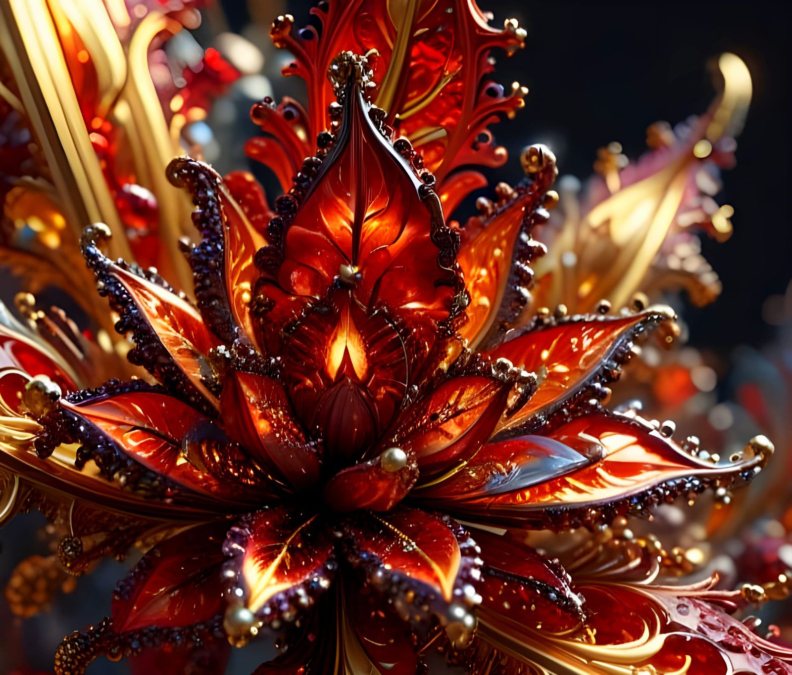 Iridescent 3D Mandelbulb Fractal in Metallic Colors