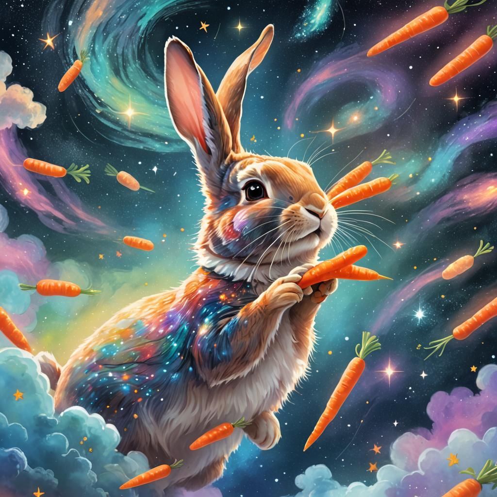 Bunny in Space with Cosmic Carrots