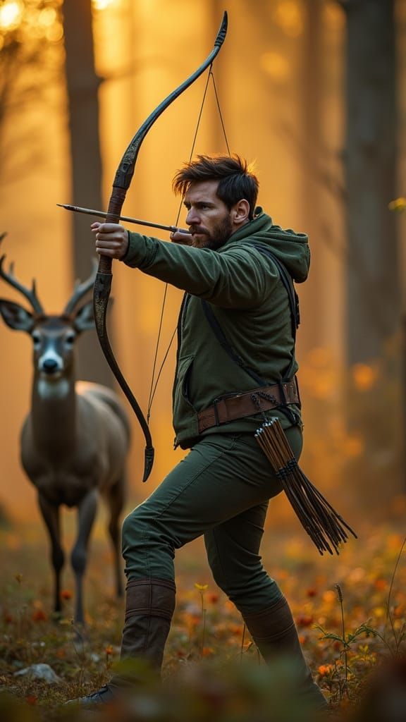 Precision Archer Lionel Messi in Stunning Photorealistic Sty...