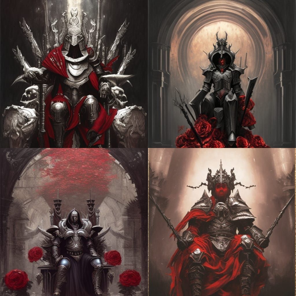 Gothic Emperor on Rose Throne: Dark Fantasy Art