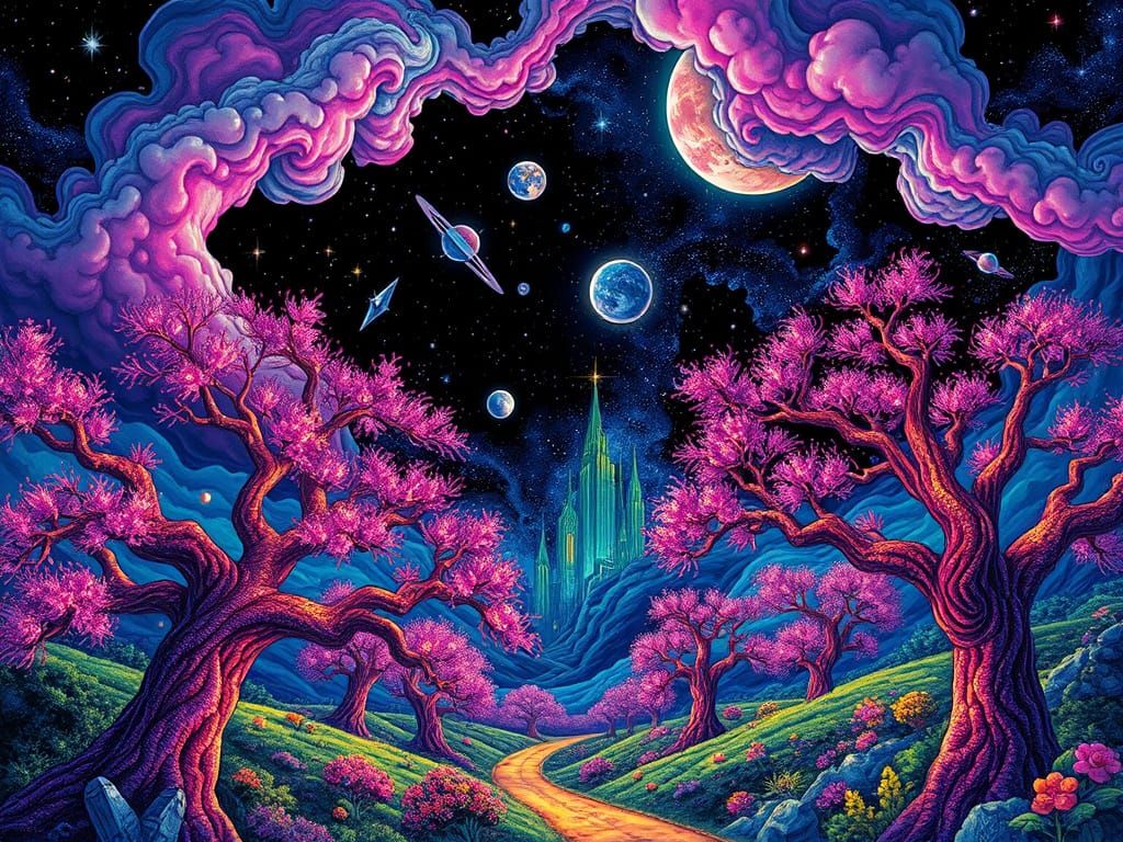 Surreal, Psychedelic Scene from The Mystical World Of Oz