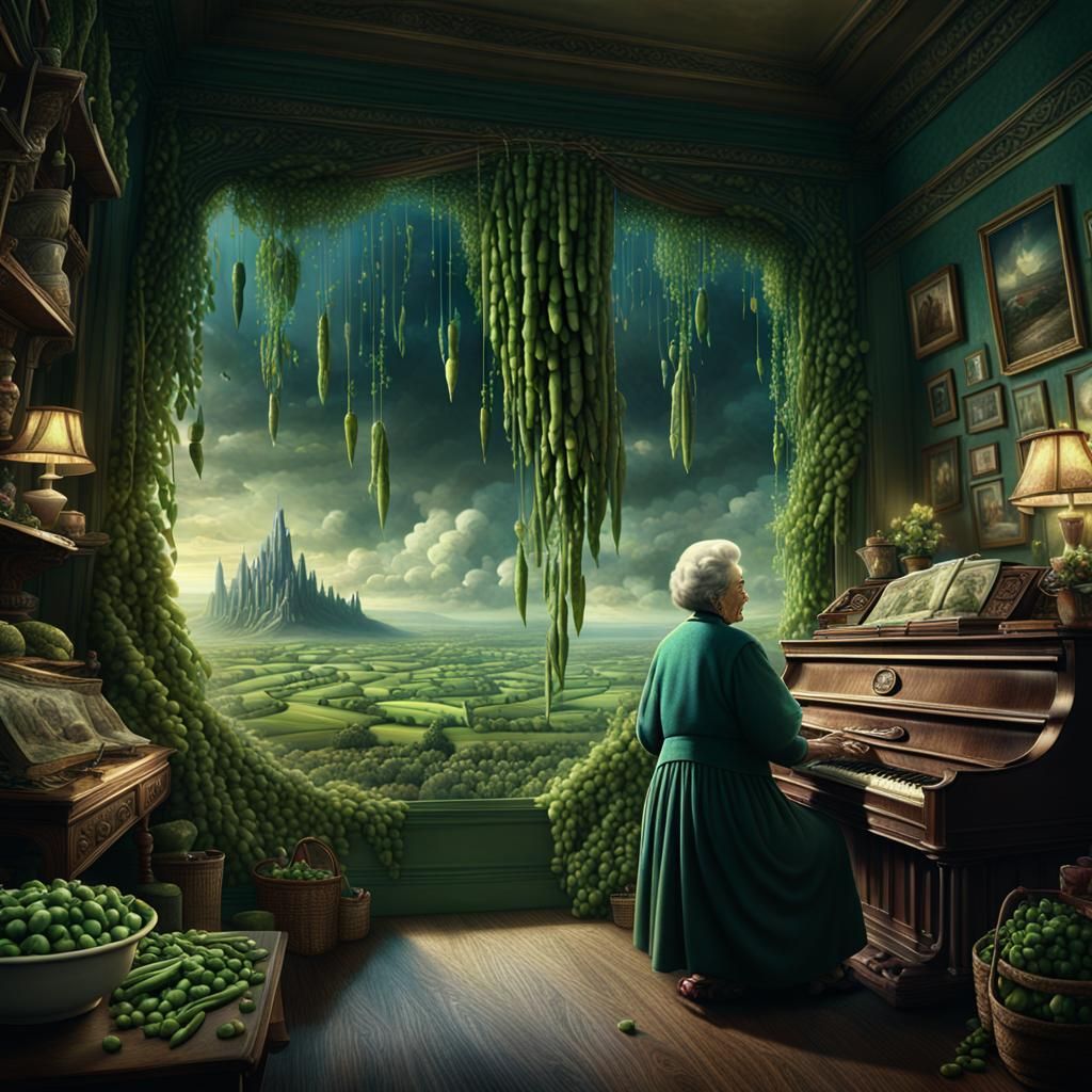 Snapping Peas with Abuela: Digital Matte Painting