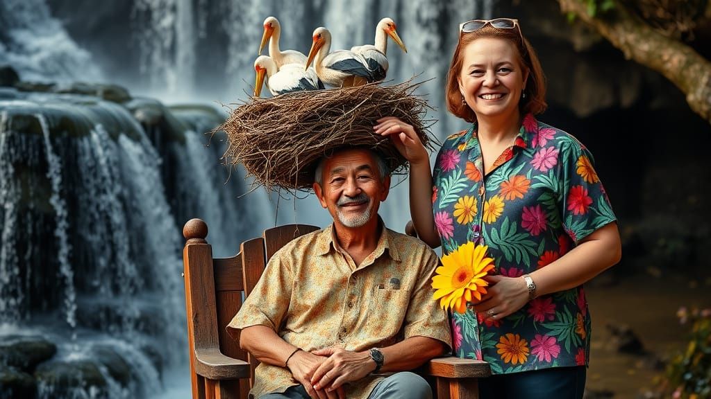 Serene Stork Nest Portrait in Photorealistic Style