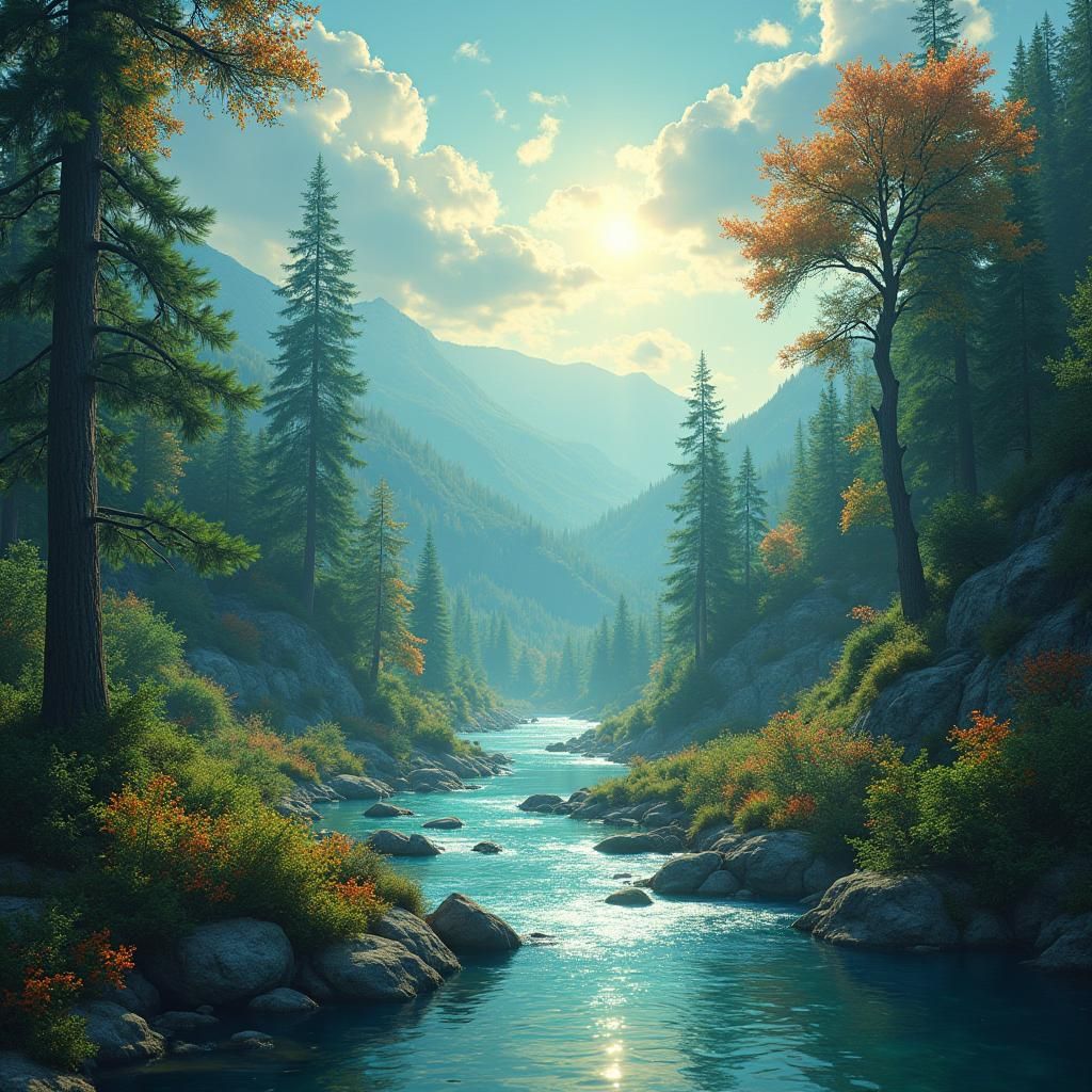 Luminous Thriving Earth: A Vibrant Ecosystem