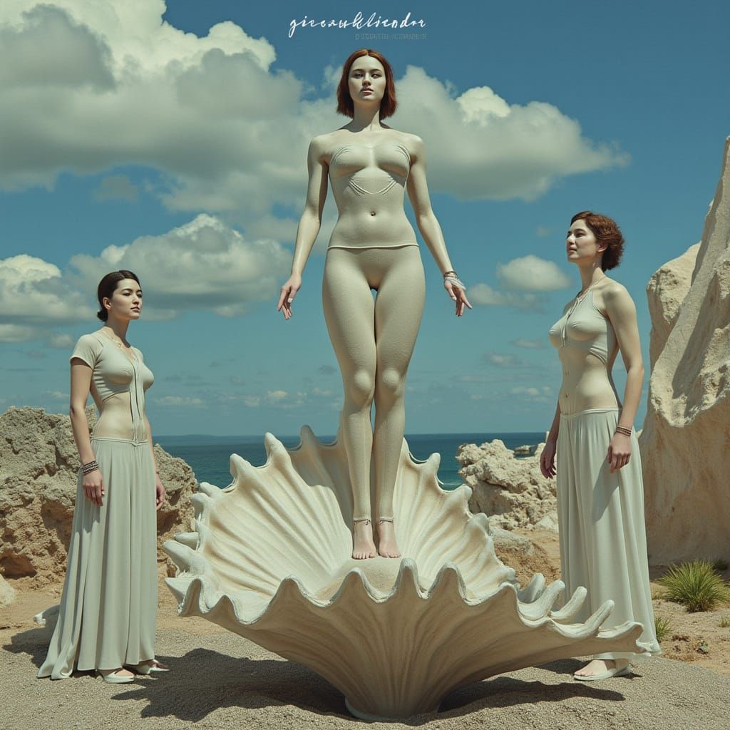 Robotic Goddess of Love in Whirlwind of Wind and Beauty