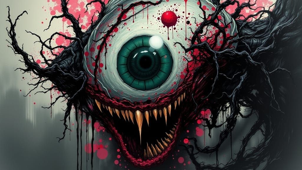 Menacing Ethereal Eyeball in Dark Fantasy Style
