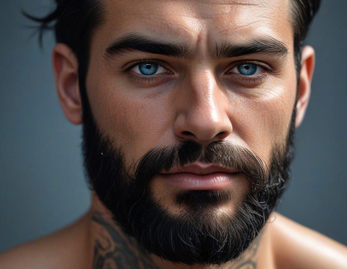 Rugged Male Portrait in Dark Aesthetic