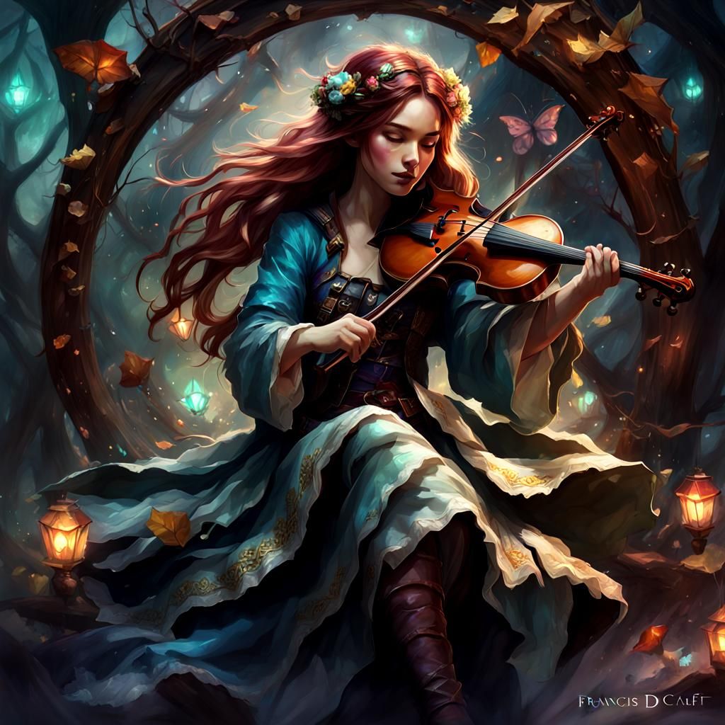 Female Bard Manipulating Dreams: Ethereal 3D Render