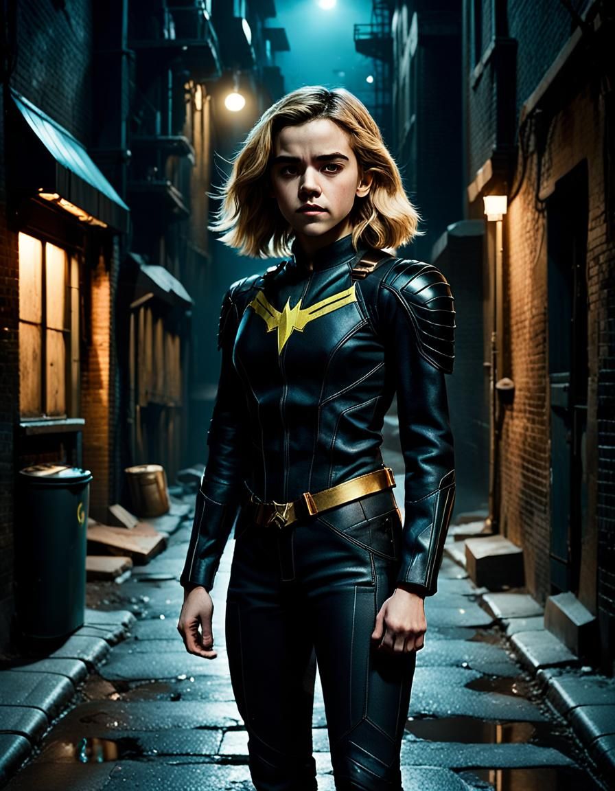 Cinematic DC Superheroine Black Canary in Dark Alleyway
