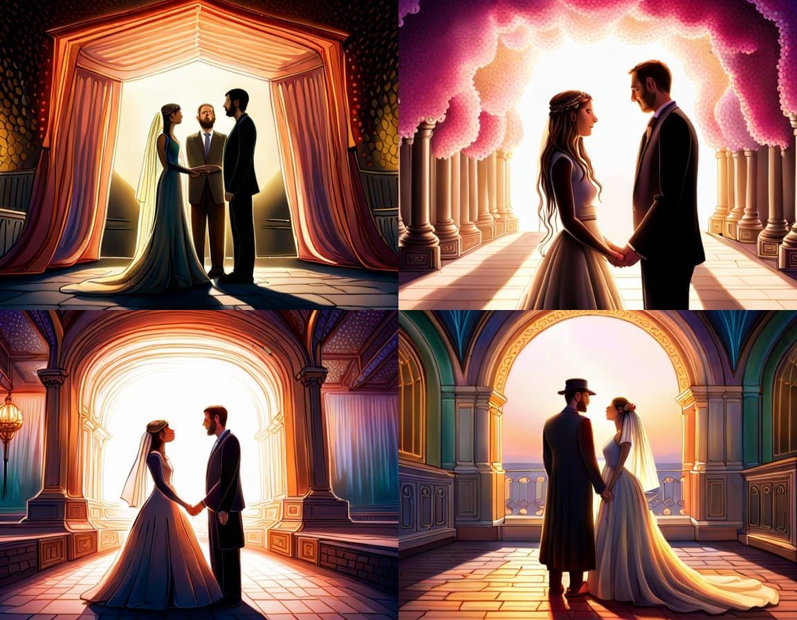 Jewish Wedding Canopy in Hyperrealistic Digital Art