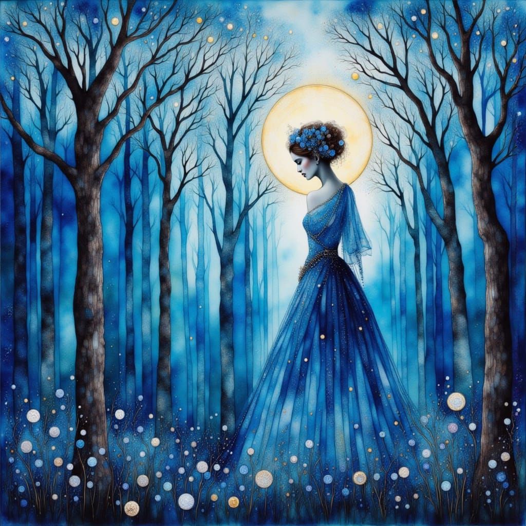 Whispers of an Enchanted Forest in Chagall Blue