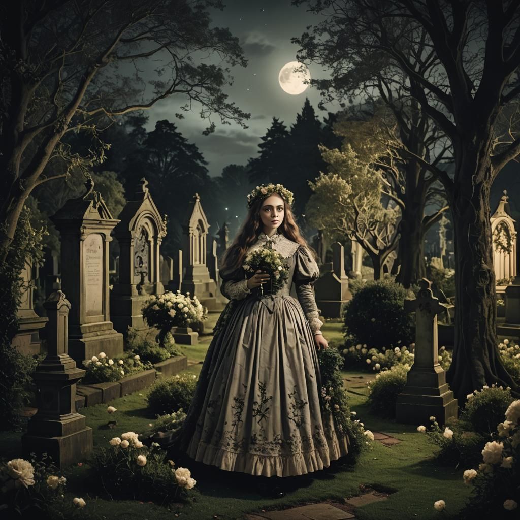 Creepy girl in graves
