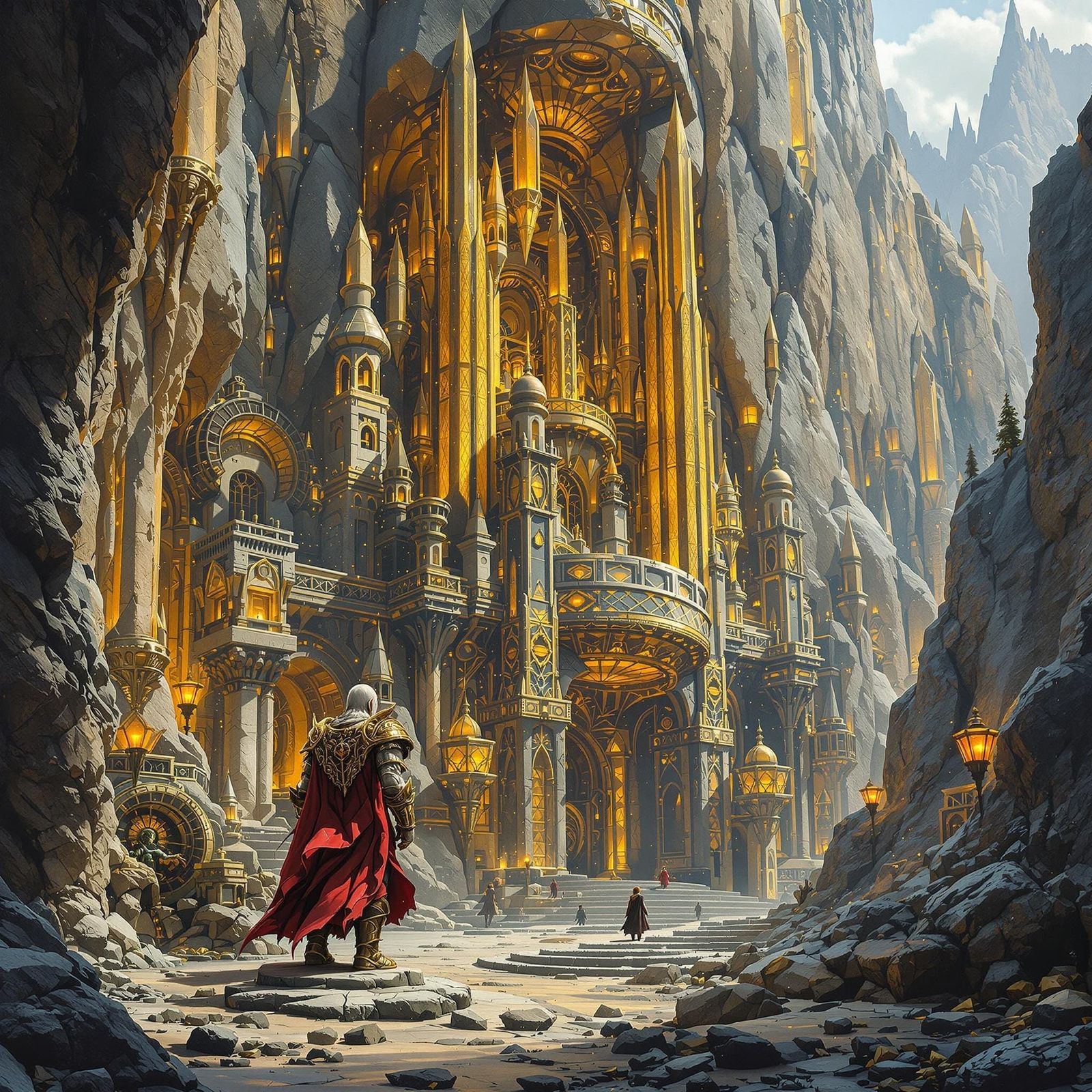 Dwarven King in Mountain Kingdom, Dreamlike Art