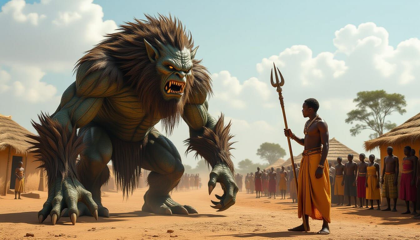 Hyper-Realistic Photo: The Monster and the Hero Archetype