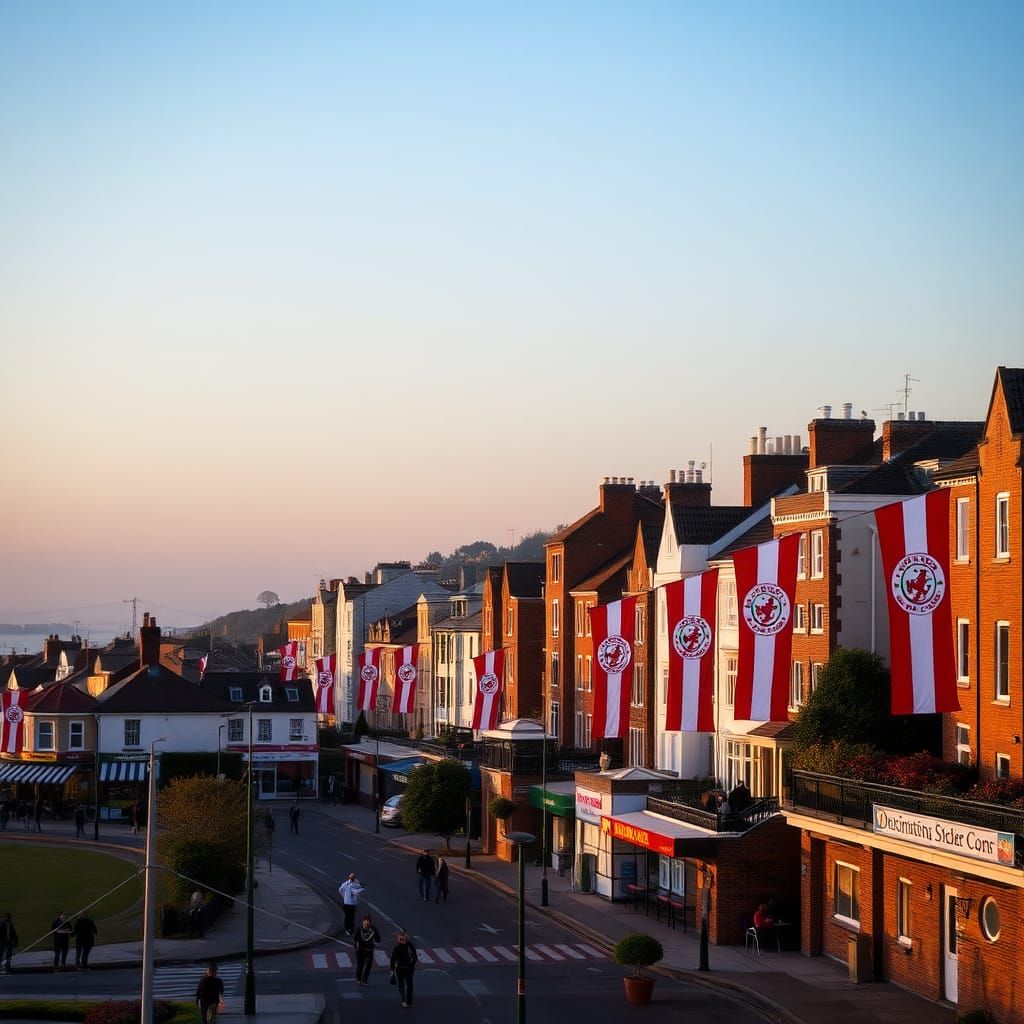 Brighton, Sussex on Football Game Day Morning