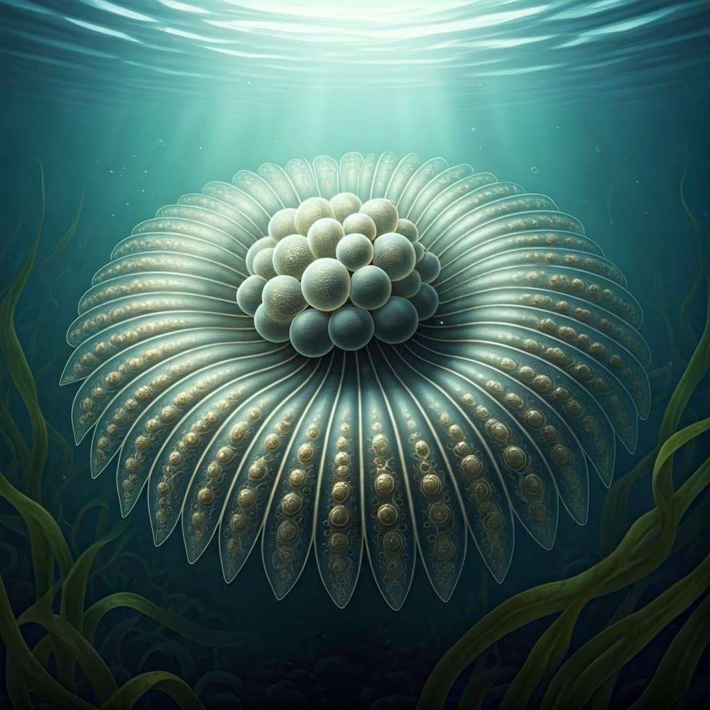 Ethereal Zoological Study of Valonia Algae in Underwater Rea...