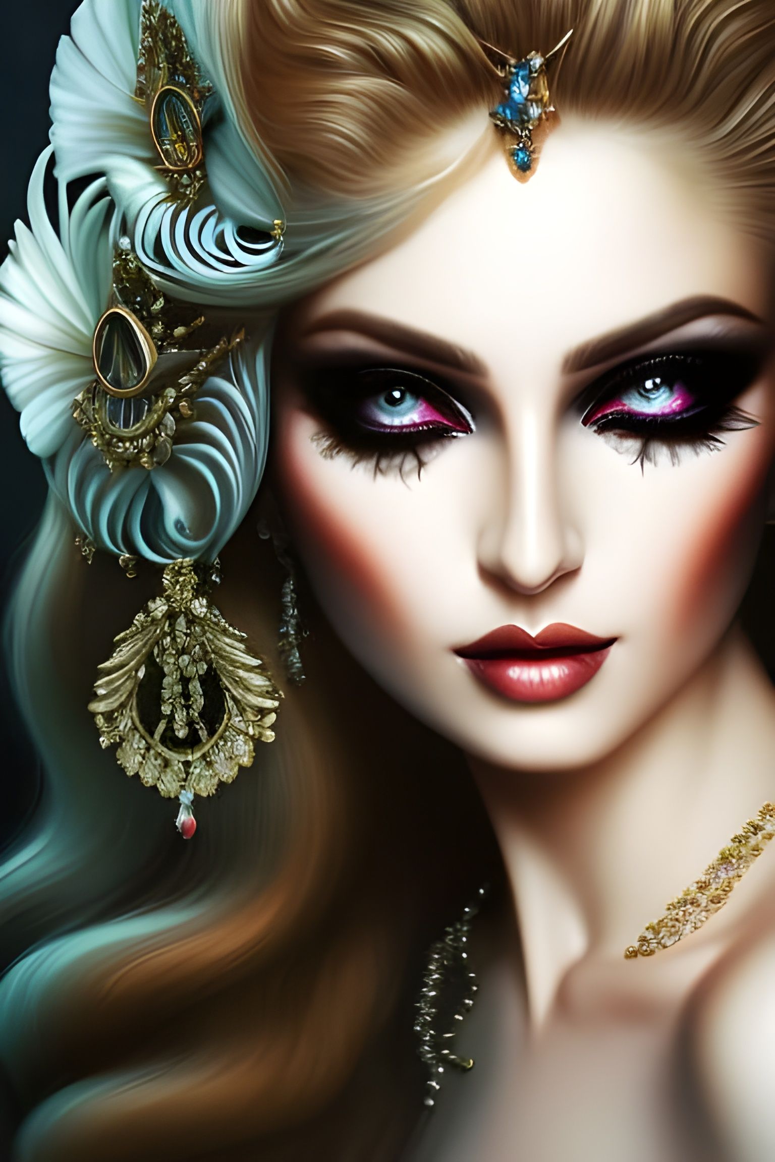 Hyperdetailed Portrait of a Necromancer Goddess