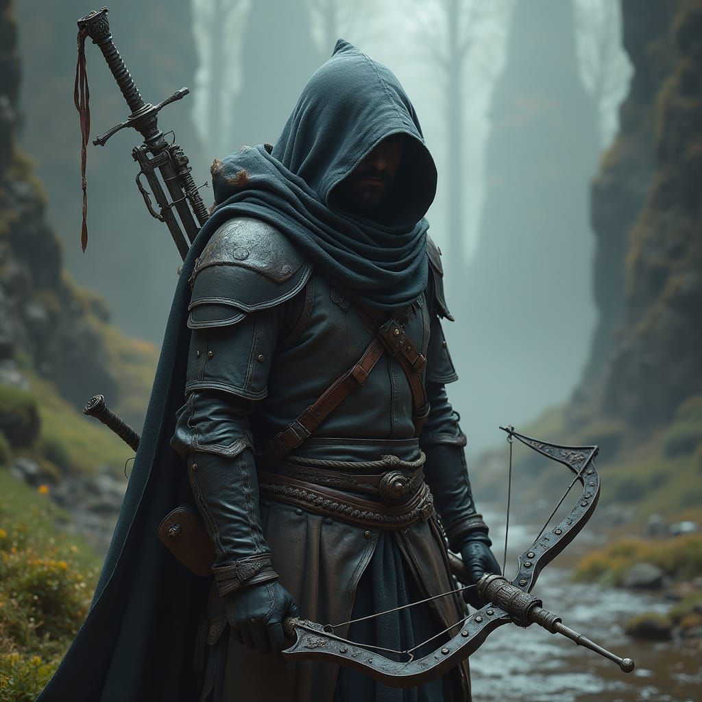 Teenage Kenku Rogue in Cinematic Digital Painting Style