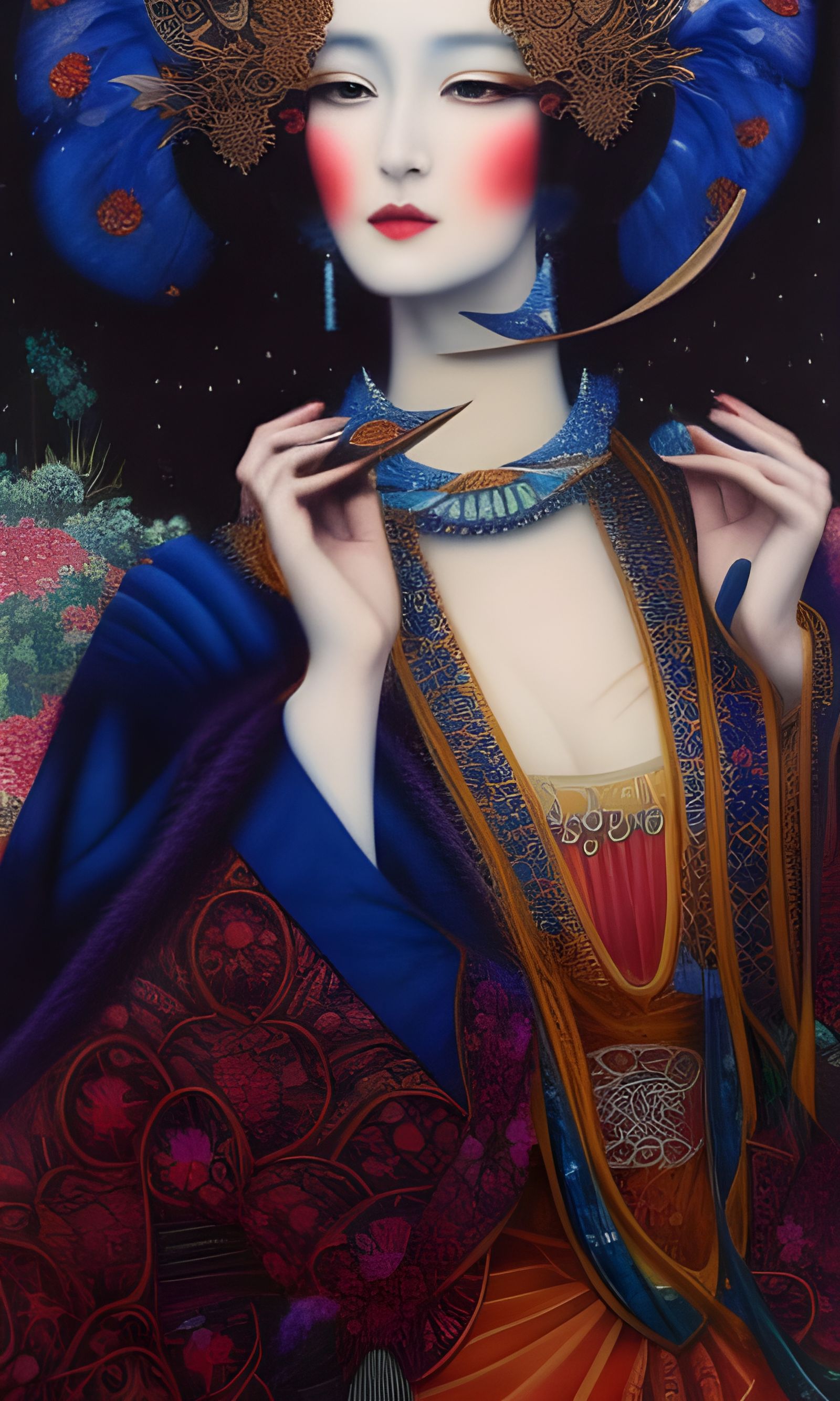 Surreal Tarot Card in Style of Chie Yoshii