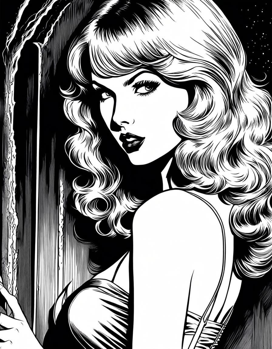 Vintage Horror Comic Art of a Beautiful Woman