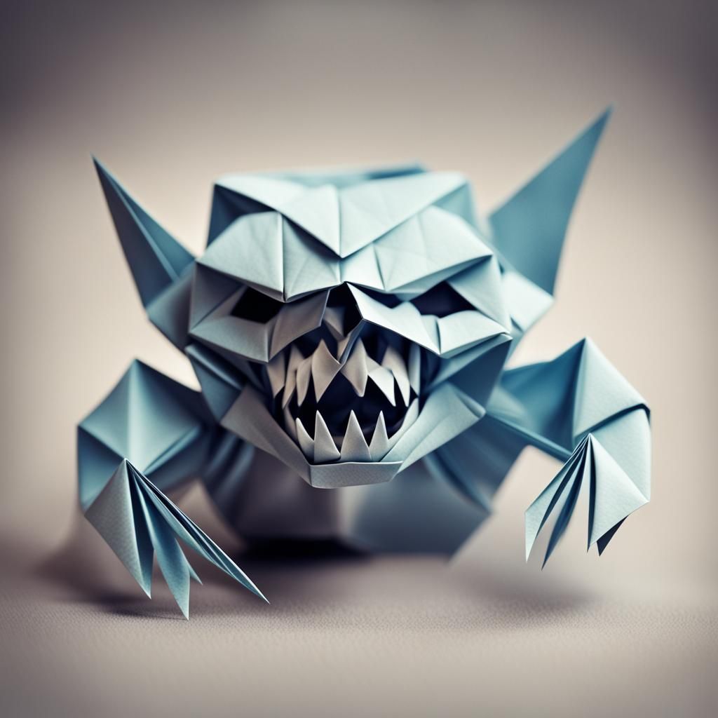 Scary Origami Papercraft in 8K Resolution