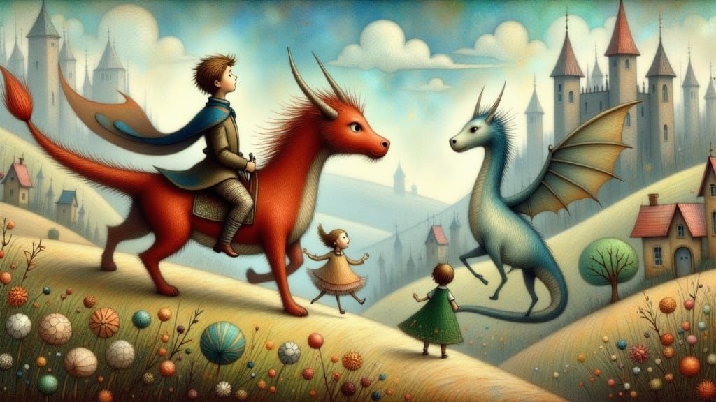 Regal Fantasy Dragons Soar Through Whimsical Landscapes