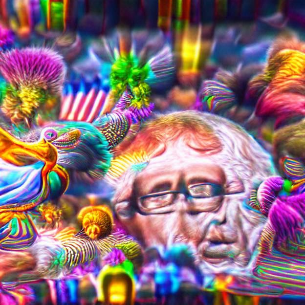 Psychedelic Portrait of Bernie Sanders in 8K