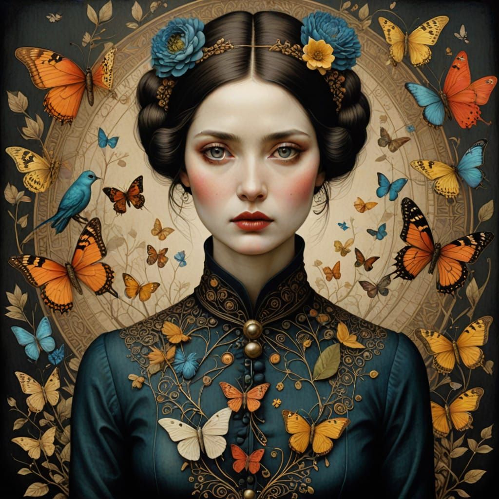 Isabella Rossellini in 1970s Fashion, Watercolor Style