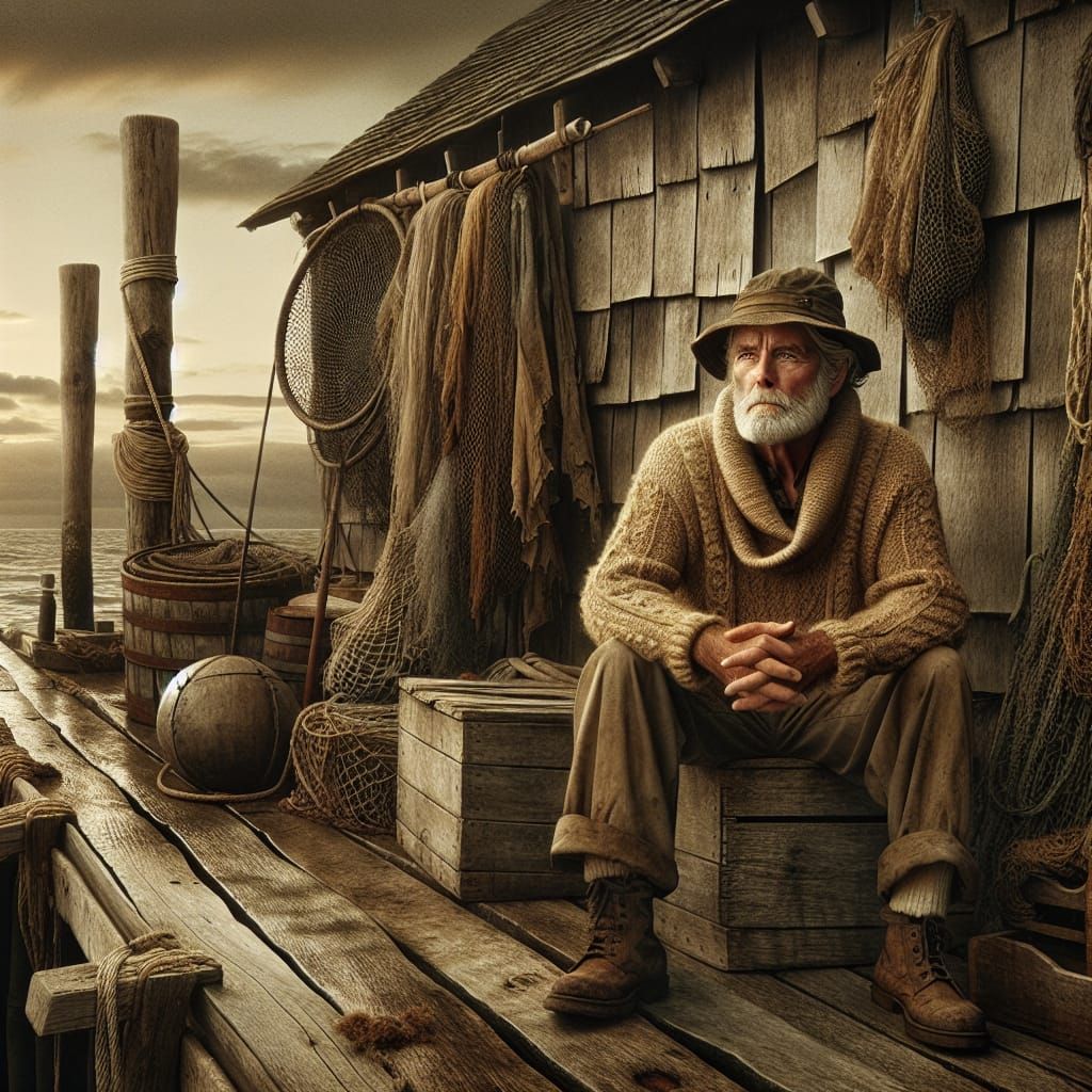 The old fisherman by the sea
