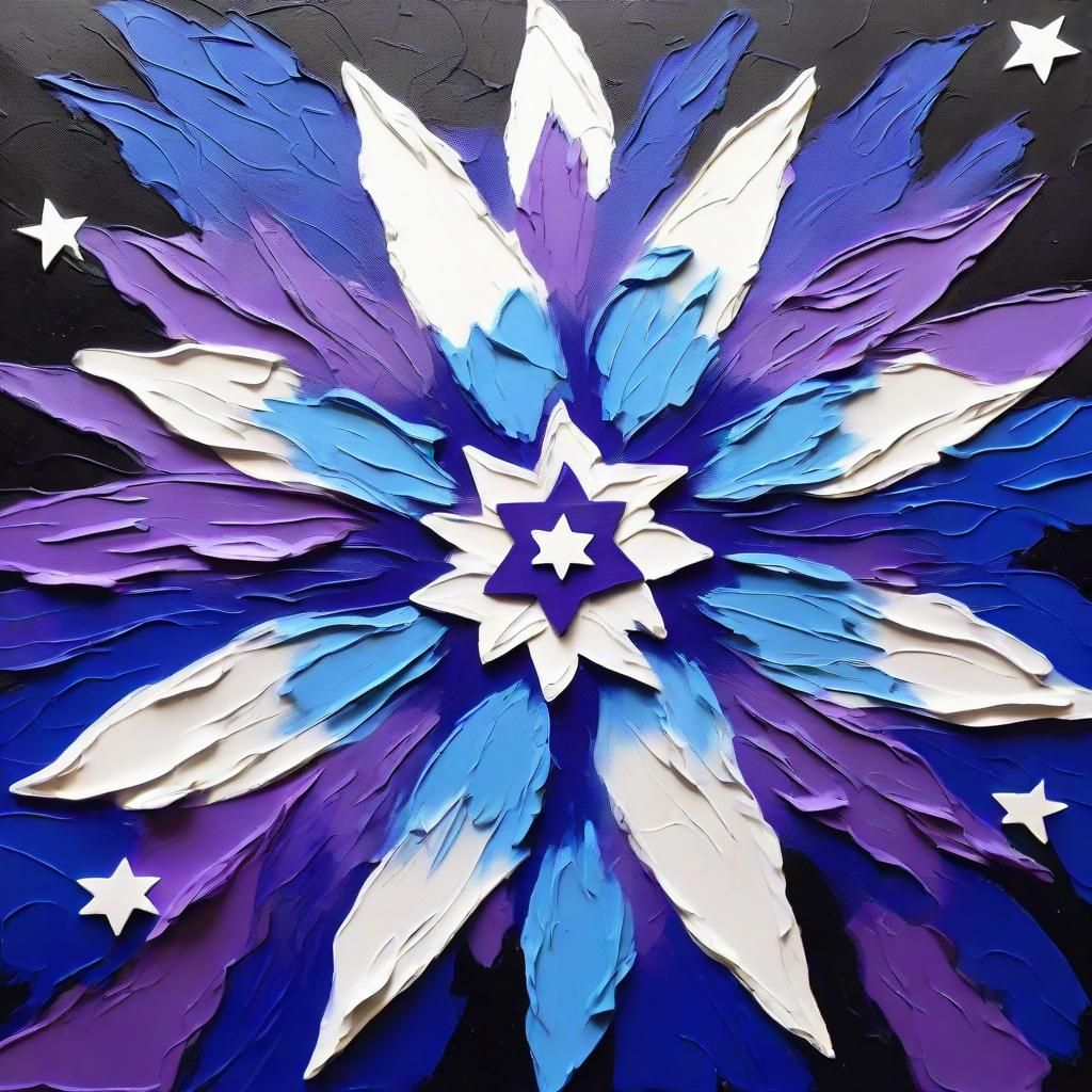 Hopi Blue Star Cosmo Birth as Impasto Painting
