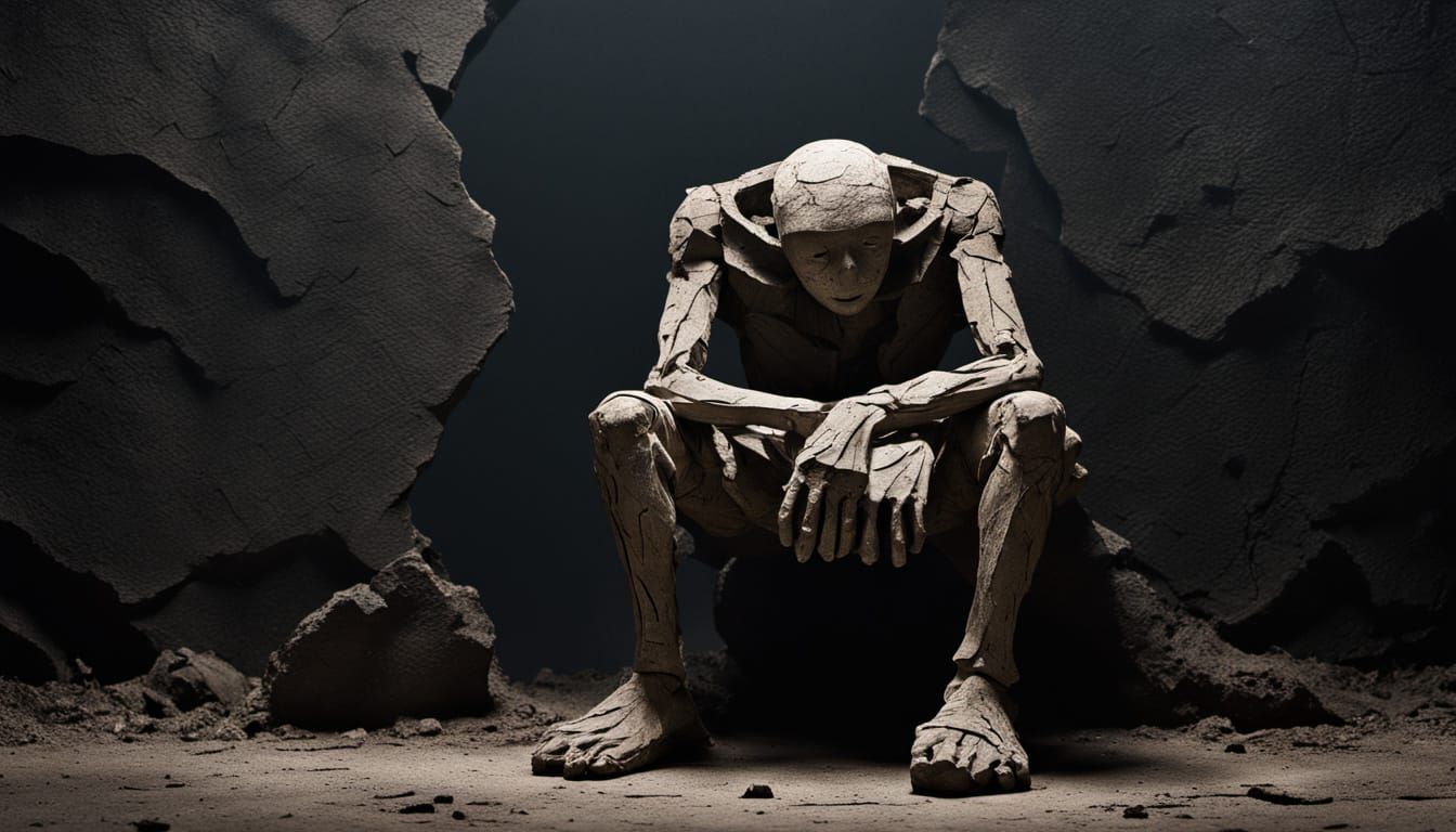 Outsider Art Sculpture in Dubuffet Style