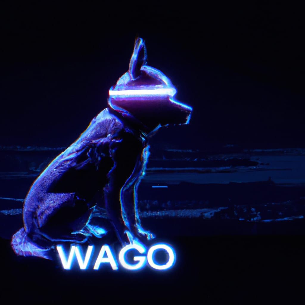 Cyberpunk Watch Dog in a Neon Cityscape