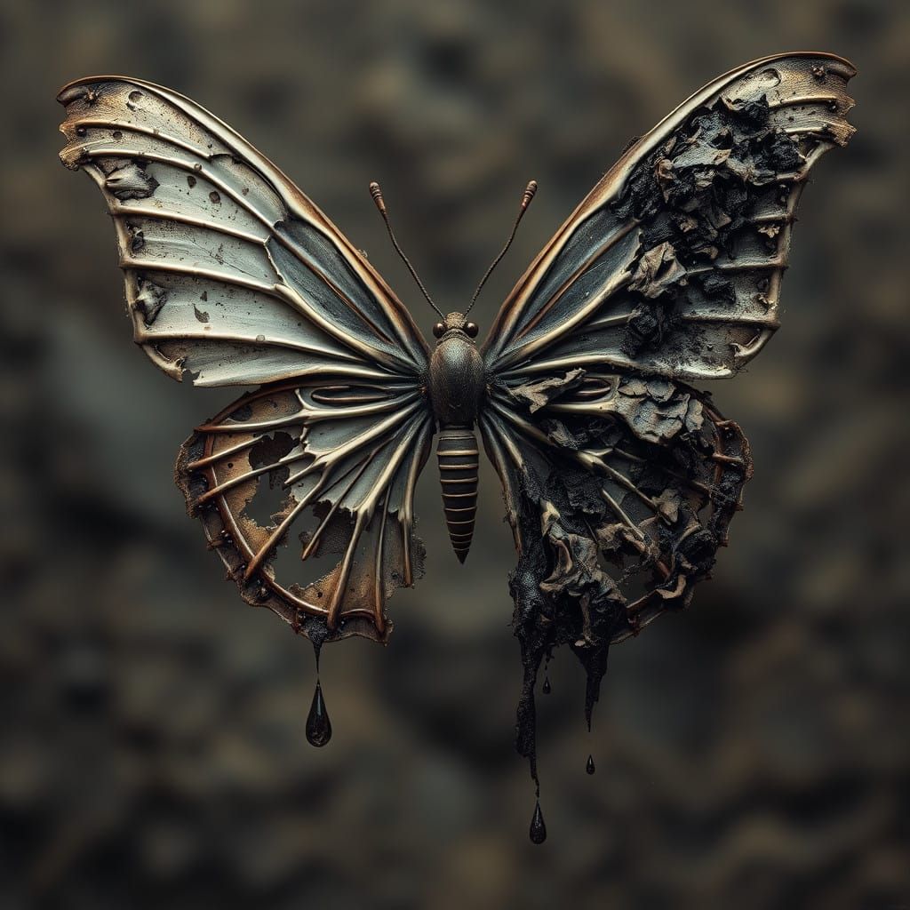 Macabre Butterfly in Gothic Style