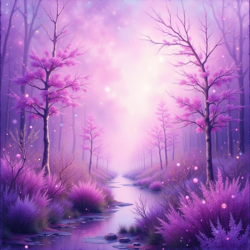 Dreamy Ethereal Realm in Light Purple Hues